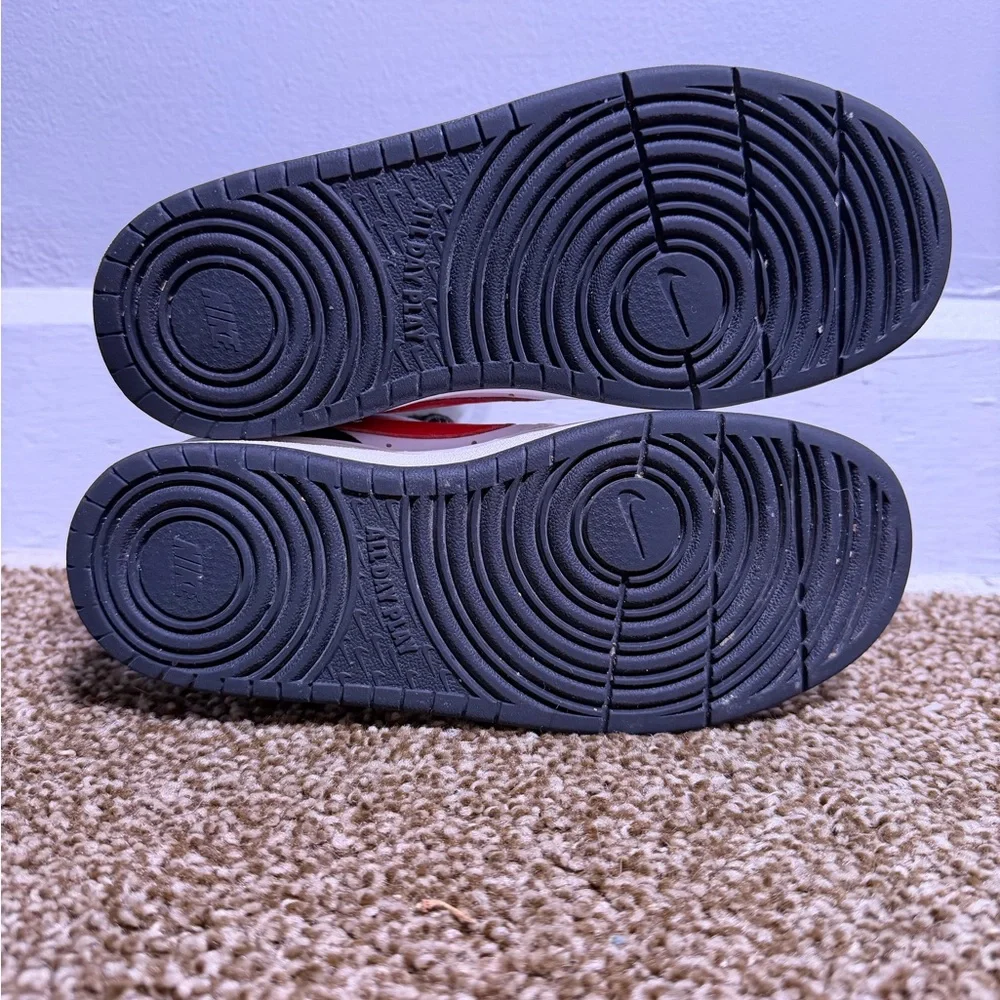 Nike White and Red Mid-Top Basketball Sneakers - Picture 4 of 6